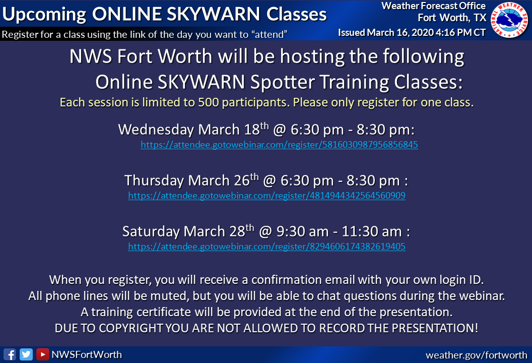 2020 NWS Online SKYWARN Classes